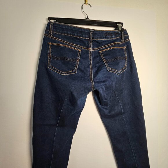 Indigo Rein Dark Wash Skinny Women's Jeans Size 11 Midrise Stretch Cotton Blend - Picture 12 of 13